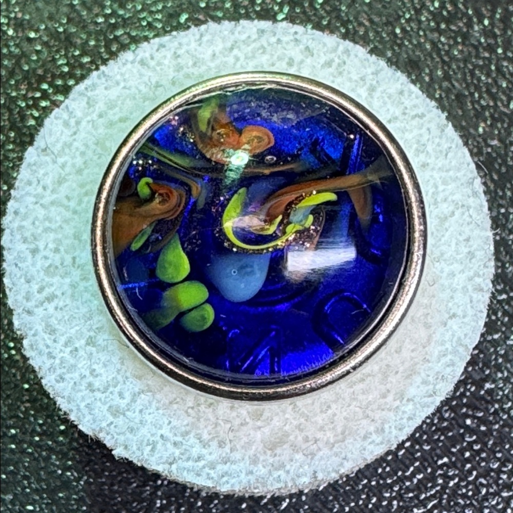 NUGZ USA 20mm Snap Blue Glass Swirl #1